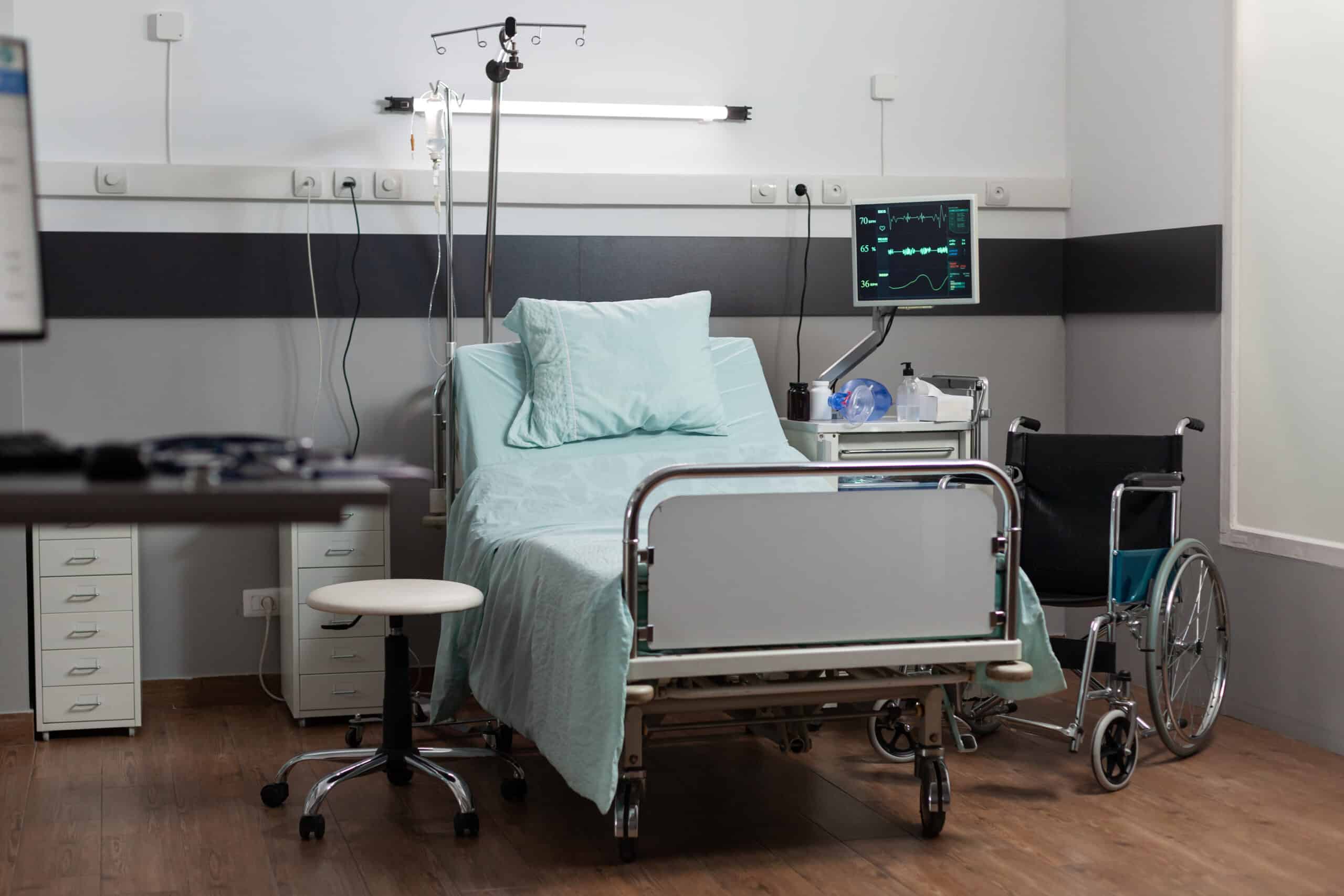 Hospital bed mattress, pillows, and cushion accessories for patient comfort at home